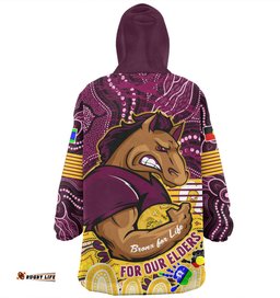 Brisbane Broncos Naidoc Week Custom Brisbane Broncos For Our Elders Aboriginal Inspired Wearable Blanket Hoodie Aussie Oodie