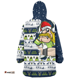 Canberra Raiders Merry Ugly Christmas Our Beloved Team Scratch Style Wearable Blanket Hoodie Aussie Oodie