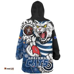 Geelong Cats Power Through Generations NAIDOC Edition Wearable Blanket Hoodie Aussie Oodie