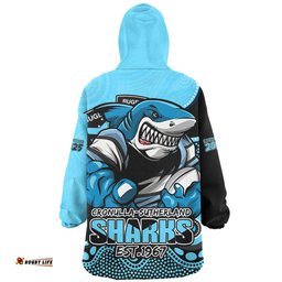 Cronulla Sutherland Sharks Battle For Glory Rugby Finals Edition Wearable Blanket Hoodie Aussie Oodie