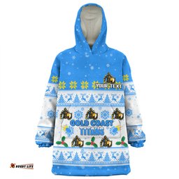 Gold Coast Titans Christmas Custom Special Ugly Christmas Wearable Blanket Hoodie Aussie Oodie
