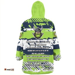 Canberra Raiders Theme Song Inspired Wearable Blanket Hoodie Aussie Oodie