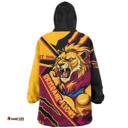 Brisbane Lions Battlefield Glory Gear Wearable Blanket Hoodie Aussie Oodie