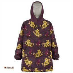 Brisbane Broncos Custom Brisbane Broncos With Maori Patterns Wearable Blanket Hoodie Aussie Oodie