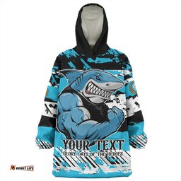 Cronulla Sutherland Sharks Theme Song Inspired Wearable Blanket Hoodie Aussie Oodie
