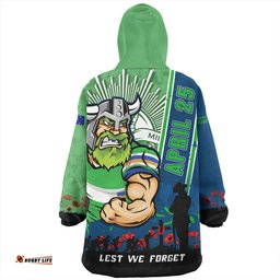 Canberra Raiders Anzac Day Lest We Forget Strong Fighting Spirit Wearable Blanket Hoodie Aussie Oodie