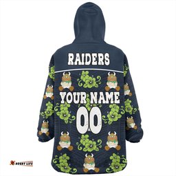 Canberra Raiders With Maori Pattern Wearable Blanket Hoodie Aussie Oodie