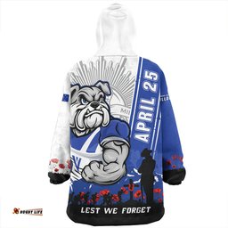 Canterbury Bankstown Bulldogs Anzac Day Lest We Forget Strong Fighting Spirit Wearable Blanket Hoodie Aussie Oodie
