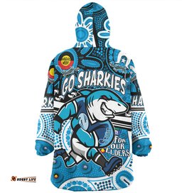 Cronulla Sutherland Sharks Naidoc Week Custom Sharkies Naidoc Week For Our Elders Dot Art Sharks Go Sharkies Wearable Blanket Hoodie Aussie Oodie