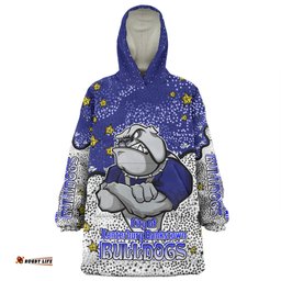 Canterbury Bankstown Bulldogs Custom Team With Dot And Star Patterns For Tough Fan Wearable Blanket Hoodie Aussie Oodie