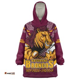 Brisbane Broncos Final Clash Battle Edition Wearable Blanket Hoodie Aussie Oodie