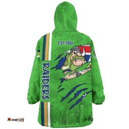 Canberra Raiders Happy Australia Day Flag Scratch Style Wearable Blanket Hoodie Aussie Oodie