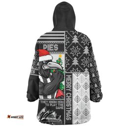 Collingwood Merry Christmas Knit Style Festive Spirit Wearable Blanket Hoodie Aussie Oodie