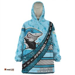 Cronulla Sutherland Sharks Sutherland Sharks Theme Song For Rugby With Sporty Style Wearable Blanket Hoodie Aussie Oodie
