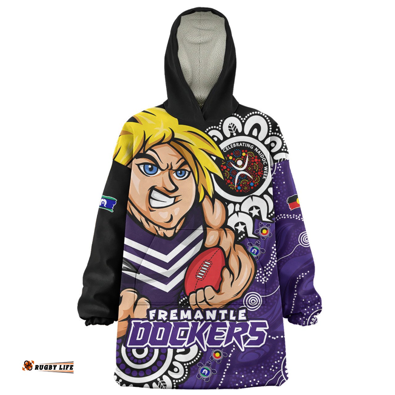 Fremantle Power Through Generations NAIDOC Edition Wearable Blanket Hoodie Aussie Oodie