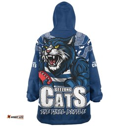 Geelong Cats Final Clash Battle Edition Wearable Blanket Hoodie Aussie Oodie