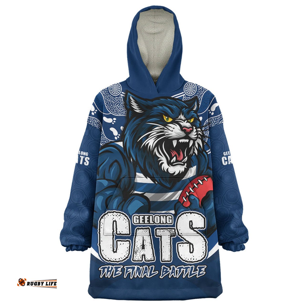 Geelong Cats Final Clash Battle Edition Wearable Blanket Hoodie Aussie Oodie