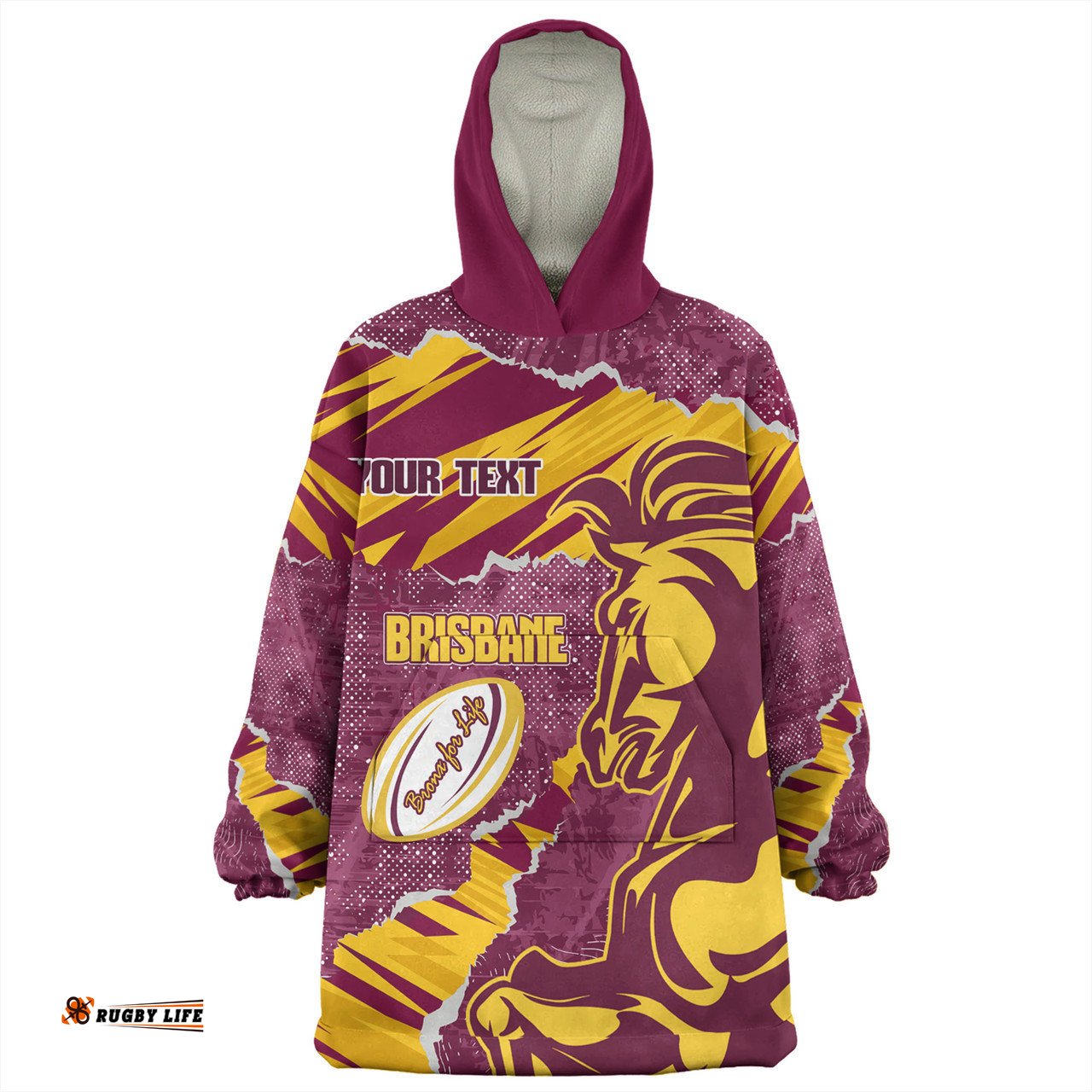 Brisbane Broncos Theme Song Wearable Blanket Hoodie Aussie Oodie