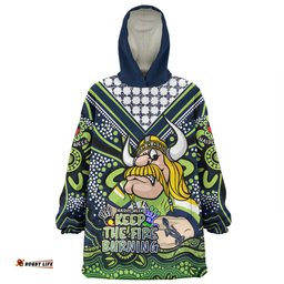 Canberra Raiders Aboriginal Inspired Naidoc Week Custom For Die Hard Fan Supporters Wearable Blanket Hoodie Aussie Oodie