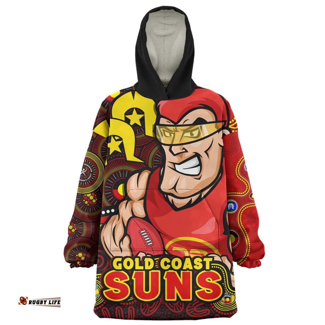 Gold Coast SUNS NAIDOC Spirit Of Country Wearable Blanket Hoodie Aussie Oodie