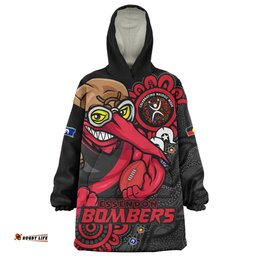 Essendon Power Through Generations NAIDOC Edition Wearable Blanket Hoodie Aussie Oodie