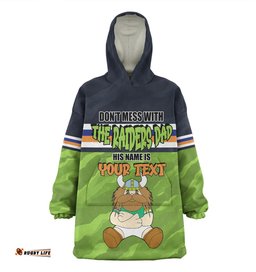 Canberra Raiders Father's Day Screaming Dad and Crazy Fan Wearable Blanket Hoodie Aussie Oodie