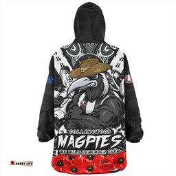 Collingwood Ripped Legacy Of The Game The ANZAC Spirit Lives On Wearable Blanket Hoodie Aussie Oodie