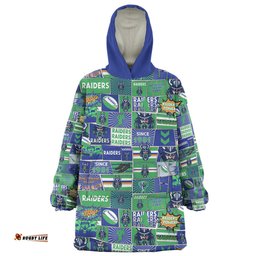 Canberra Raiders Team Of Us Die Hard Fan Supporters Comic Style Wearable Blanket Hoodie Aussie Oodie