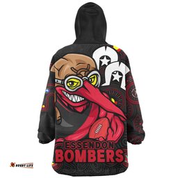 Essendon NAIDOC Spirit Of Country Wearable Blanket Hoodie Aussie Oodie