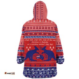 Australian Christmas Carol Christmas Jingle Bells Ugly Style Wearable Blanket Hoodie Aussie Oodie