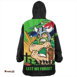 Canberra Raiders Fearless ANZAC Defender Wearable Blanket Hoodie Aussie Oodie