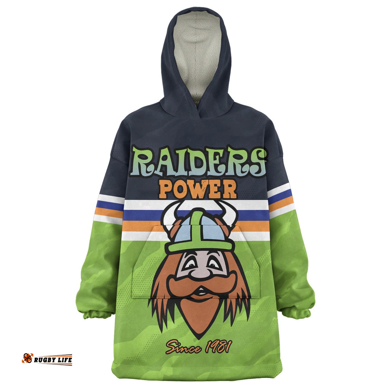 Canberra Raiders Custom Canberra Raiders Supporter Wearable Blanket Hoodie Aussie Oodie