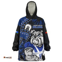 Canterbury Bankstown Bulldogs NAIDOC Indigenous Warrior Spirit Wearable Blanket Hoodie Aussie Oodie