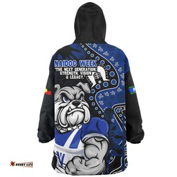 Canterbury Bankstown Bulldogs NAIDOC Indigenous Warrior Spirit Wearable Blanket Hoodie Aussie Oodie