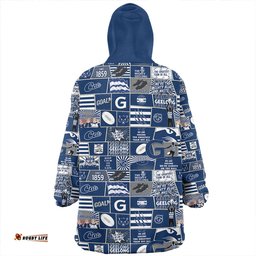 Geelong Cats Legacy Of The Pride Comic Style Wearable Blanket Hoodie Aussie Oodie