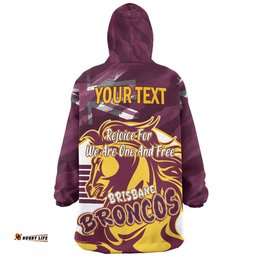 Brisbane Broncos Happy Australia Day We Are One And Free Wearable Blanket Hoodie Aussie Oodie