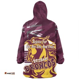 Brisbane Broncos Happy Australia Day We Are One And Free Wearable Blanket Hoodie Aussie Oodie