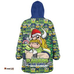 Canberra Raiders Merry Ugly Christmas Comic Style Wearable Blanket Hoodie Aussie Oodie