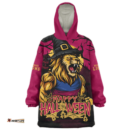 Brisbane Lions Full Moon Fever Halloween Supporter Wearable Blanket Hoodie Aussie Oodie