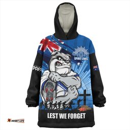 Canterbury Bankstown Bulldogs Fearless ANZAC Defender Wearable Blanket Hoodie Aussie Oodie