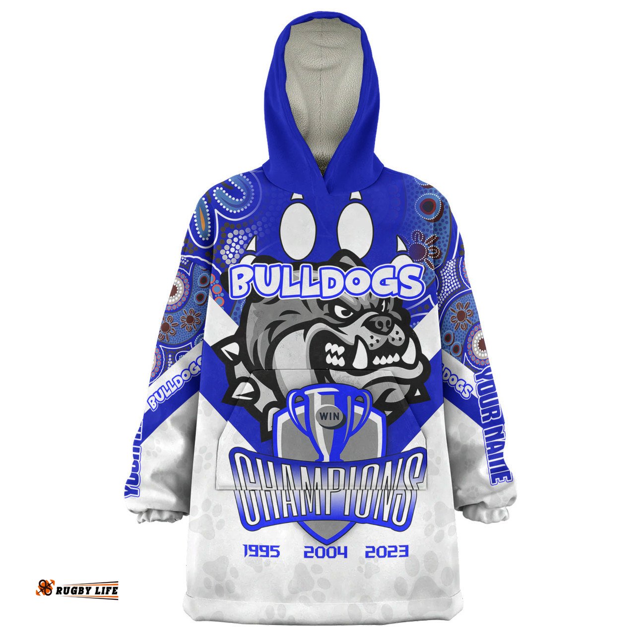 Canterbury Bankstown Bulldogs Custom Talent Win Games But Teamwork And Intelligence Win Championships With Aboriginal Style Wearable Blanket Hoodie Aussie Oodie