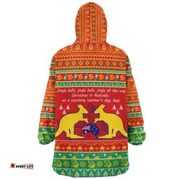 Australian Christmas Carol Christmas Jingle Bells Ugly Style V2 Wearable Blanket Hoodie Aussie Oodie