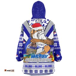 Canterbury Bankstown Bulldogs Christmas Custom Bulldogs Santa Aussie Big Things Wearable Blanket Hoodie Aussie Oodie