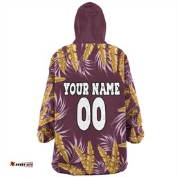 Brisbane Broncos Custom Tropical Patterns Brisbane Broncos Wearable Blanket Hoodie Aussie Oodie