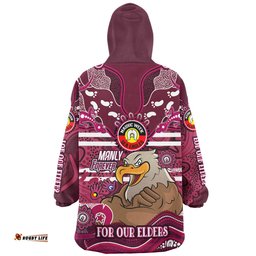 Manly Warringah Sea Eagles Custom For Our Elders Home Jersey Wearable Blanket Hoodie Aussie Oodie