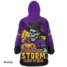 Melbourne Storm Dark Moon Rugby Halloween Battle Edition Wearable Blanket Hoodie Aussie Oodie