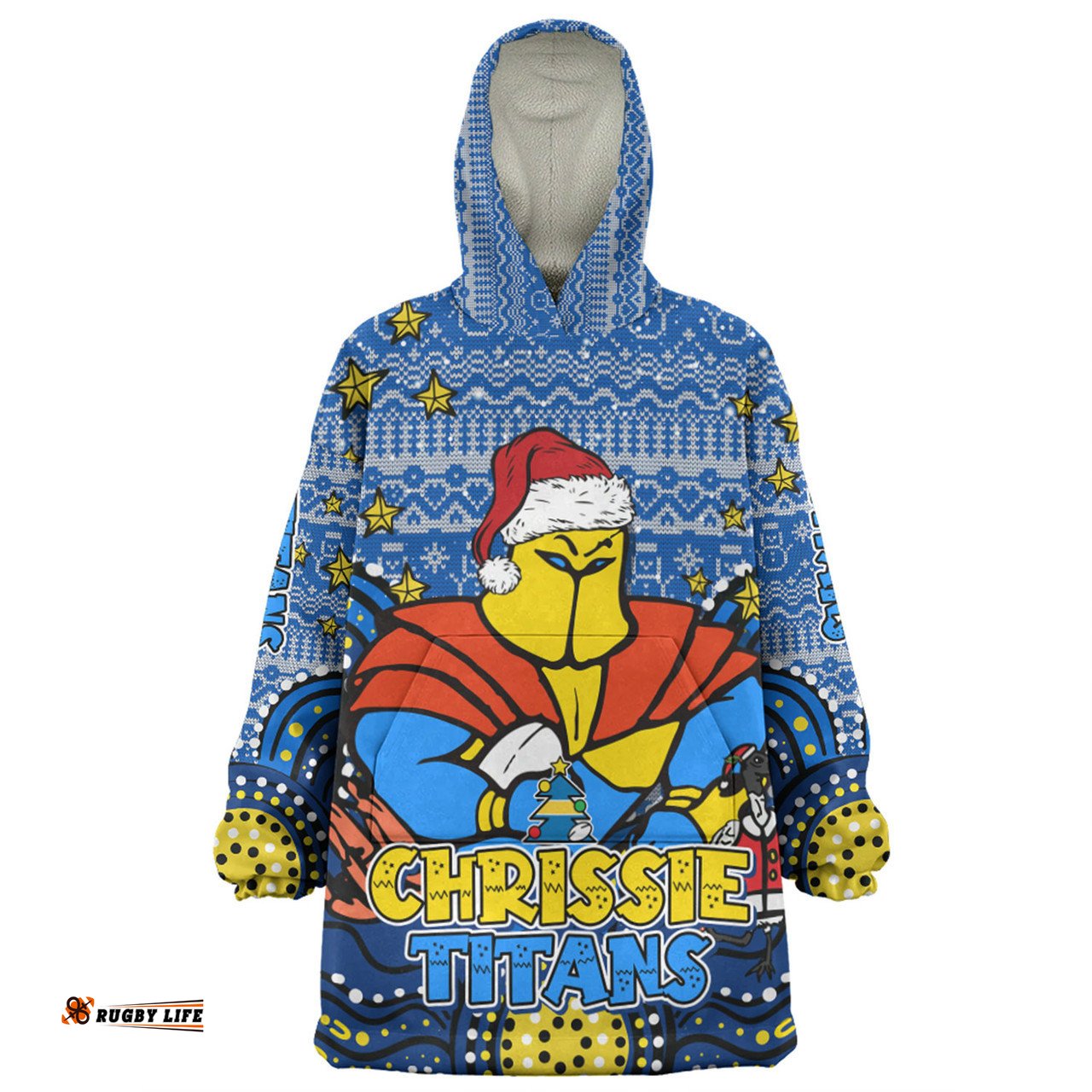 Gold Coast Titans Christmas Custom Christmas Knit Patterns Vintage Jersey Ugly Wearable Blanket Hoodie Aussie Oodie