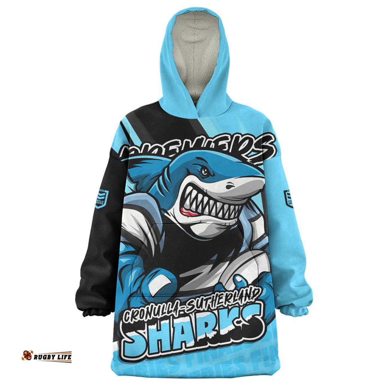 Cronulla Sutherland Sharks Chasing Victory 2025 Final Series Pride Wearable Blanket Hoodie Aussie Oodie