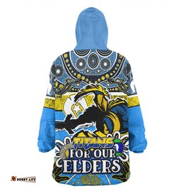 Gold Coast Titans Naidoc Week Custom Gold Coast Titans For Our Elders Wearable Blanket Hoodie Aussie Oodie