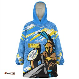 Gold Coast Titans Sport Theme Song Wearable Blanket Hoodie Aussie Oodie